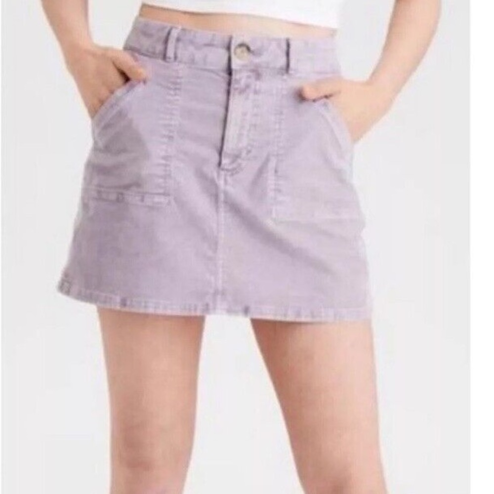 American Eagle dusty lavender corduroy A line skirt size 6
